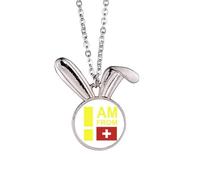 no/no I Am From Switzerland Art Deco Fashion Rabbit collana ciondolo coniglietto animale gioielli regalo