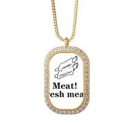 no/no I Love Eating Meat Art Deco Fashion collana pendente diamante cristallo gioielli d'oro