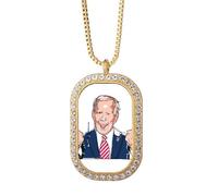 no/no Il presidente americano degli Stati Uniti stimola la lezione collana ciondolo diamante cristallo gioielli d'oro
