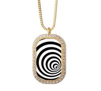 no/no Illusion Line Repeat Circle Collana Pendente Diamante Cristallo Gioielli Dorati