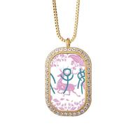 no/no Imperatore Moglie Cina Antico Cervo Modello Collana Ciondolo Diamante Cristallo Gioielli D'oro