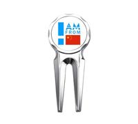 no/no Io vengo dalla Cina Art Deco Fashion Golf Divot Tool Golf Ball Marker Strumento di riparazione