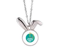 no/no Kids Mind - Collana con ciondolo a forma di coniglietto blu, idea regalo