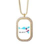 no/no Killed Animals Hunts - Collana con ciondolo in stile art déco, con cristalli e diamanti