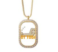 no/no Lazy People Avoid Bed Art Deco Fashion Collana Ciondolo Diamante Cristallo Gioielli Dorati