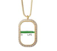 no/no Life Energy Progress Bar Percent Unknown Future Immortality collana ciondolo diamante cristallo gioielli d'oro