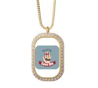 no/no Logo Tie The Index And s Save Life Collana Ciondolo Diamante Cristallo Gioielli d'oro