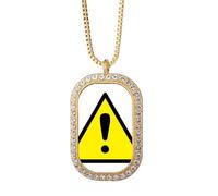 no/no Logo Warning Art Deco Fashion Collana Ciondolo Diamante Cristallo Gioielli d'oro
