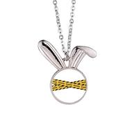 no/no Logo Warning Art Deco Fashion Coniglio Collana Ciondolo Bunny Animal Gioielli Regalo