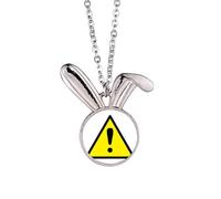 no/no Logo Warning Art Deco Fashion Coniglio Collana Ciondolo Bunny Animal Gioielli Regalo