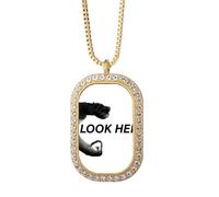 no/no Look Direction - Collana con ciondolo a forma di occhio e cristalli, colore: Oro