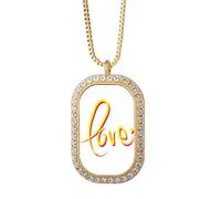 no/no Love Parents - Collana con ciondolo a forma di padre e mamma faly, gioiello dorato