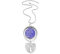 no/no Lyrics You Have To Stay Art Deco Fashion Pendant Angel Wings Rotante Collana Gioielli, Medio