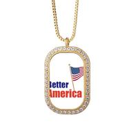 no/no Make future Ameusa Better - Collana con ciondolo in cristallo dorato