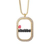 no/no Malta Script Language I Love You Language Mandari collana ciondolo diamante cristallo gioielli d'oro