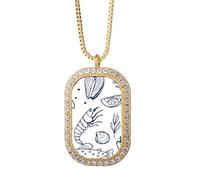 no/no Marine Living s Art Deco Fashion Collana Ciondolo Diamante Cristallo Gioielli Dorati