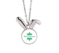 no/no Mas - Collana con ciondolo a forma di coniglietto con fiocchi di neve, idea regalo