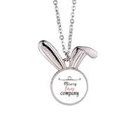 no/no Misery Loves Company - Collana con ciondolo a forma di coniglietto, stile Art Déco, idea regalo