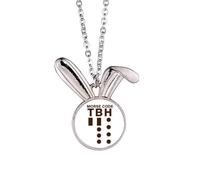 no/no Morse Code Hstly Expressed Point Line Coniglio Collana Ciondolo Bunny Animal Gioielli Regalo