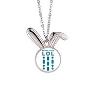 no/no Morse Code Laughter Line Expressions Collana con ciondolo a forma di coniglietto animale gioielli regalo