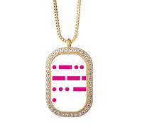 no/no Morse Code Love Point Line - Collana con ciondolo a forma di diamante e cristalli, colore: oro