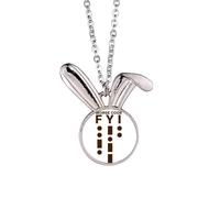 no/no Morse Code Punti di Riferimento Linee Coniglio Collana Ciondolo Coniglio Animale Gioielli Regalo