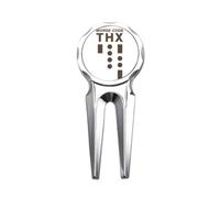 no/no Morse Code Thank-you Dot-line Expression Golf Divot Tool Golf Marker Strumento di riparazione
