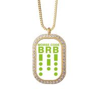 no/no Morse's Code Will Back Art Deco Fashion Collana Ciondolo Diamante Cristallo Gioielli Dorati