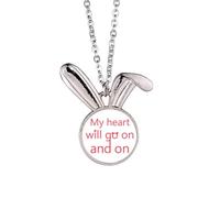 no/no My Heart Will Go On, collana con ciondolo a forma di coniglietto in stile art déco, idea regalo
