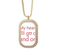 no/no My Heart Will Go On - Collana con ciondolo in stile Art Déco, con cristalli e diamanti dorati
