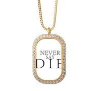 no/no Never Say Die Firm Art Deco Fashion collana ciondolo diamante cristallo gioielli d'oro
