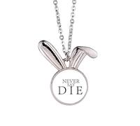 no/no Never Say Die Firm - Collana con ciondolo a forma di coniglio, stile Art Deco, idea regalo