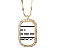 no/no Non tratteggiata Linea Rappresentazione Morse Code Collana Ciondolo Diamante Cristallo Gioielli Dorati