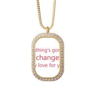 no/no Nothing Will Change My Love - Collana con ciondolo in cristallo di diamante, gioiello dorato