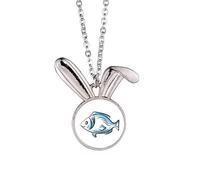 no/no Ordinary Triviality - Collana con ciondolo a forma di coniglio con pesce salato, idea regalo