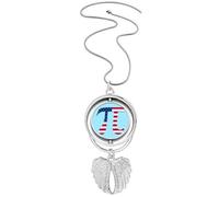 no/no Pi Bandiera Americana Country Art Deco Fashion Ciondolo Angelo Ali Rotante Collana Gioielli, Medio