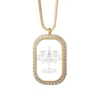 no/no Plane Army Line Art Deco Fashion collana pendente diamante cristallo gioielli d'oro