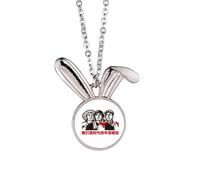 no/no Porcellana Red Educational Propaganda Era Coniglio Collana Pendente Bunny Animal Jewelry Gift