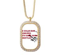 no/no Problem Solving Throttle Panel Collana Ciondolo Diamante Cristallo Gioielli Dorati