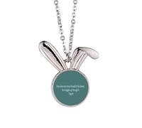 no/no Qoutes - Collana con ciondolo a forma di coniglietto con frasi curative, con scritta "Man Never Reveal History", idea
