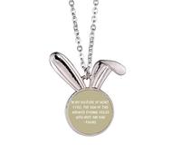 no/no Qoutes - Collana con ciondolo a forma di coniglietto con persone famose, solitudine e guarigione, idea regalo