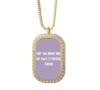 no/no Qoutes - Collana con ciondolo a forma di frase curativa con scritta "Know World Wrong", con cristalli e