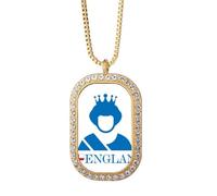 no/no Queen Rights Represent Emotions - Collana con ciondolo a forma di diamante e cristallo, gioiello dorato