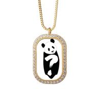 no/no Question - Collana con ciondolo a forma di panda e animali, in cristallo dorato