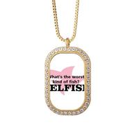 no/no Question - Collana con ciondolo a forma di umorismo, con cristalli e diamanti