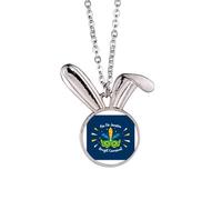 no/no Rio Brasile, collana con ciondolo a forma di testa di coniglio con piuma, idea regalo