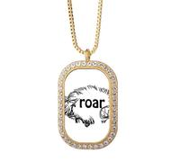 no/no Roar Bellow - Collana con ciondolo a forma di diamante, gioiello dorato