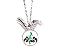 no/no Rock Roll High Notes - Collana con ciondolo a forma di coniglio intenso, idea regalo