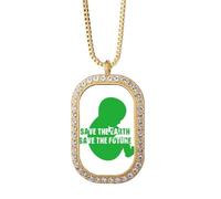 no/no Save the Earth Save the Future collana ciondolo diamante cristallo gioielli d'oro