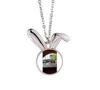 no/no Scene Of Outside Art Deco Fashion Rabbit collana ciondolo coniglietto animale gioielli regalo